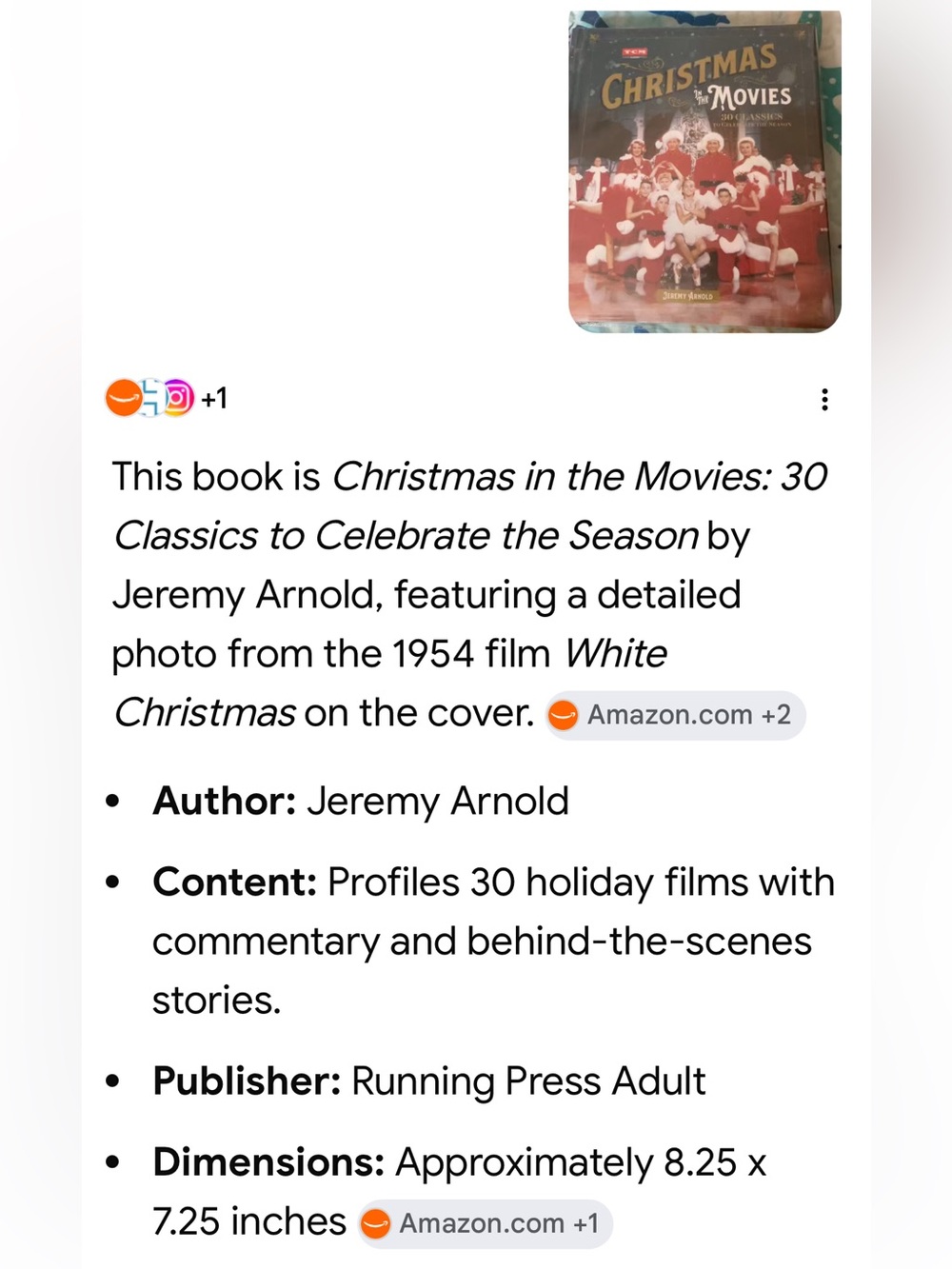 #2881**Christmas in the Movies Hardcover Book - Red & White - Jeremy Arnold - Picture 8 of 17